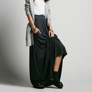 FP Beach Mad Cool Maxi Skirt in dark Gray/black